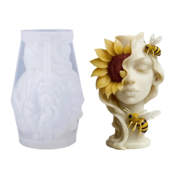 Zecic Flower Goddess Silicone Candle Molds Lady Figure Silicone Molds For Resin Casting Handmade Candle Soap Making Chocolate