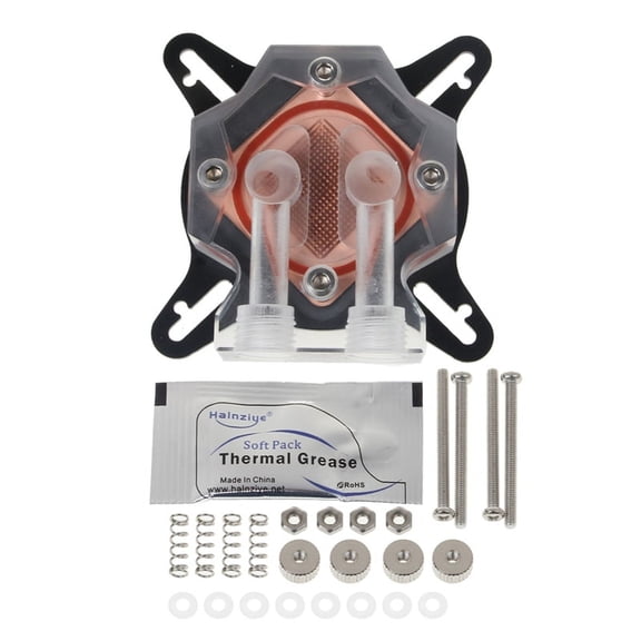 Zecic G1/4 Computer Water Cooler Block PC Waterblock Transparent Acrylic Top for Intel