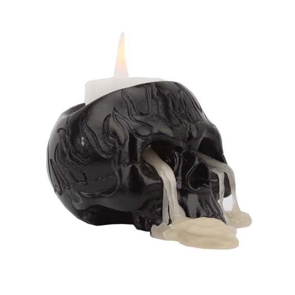 Zecic Handmade Skeleton Oddities Tealight Candle Holder Skull Candle Holder Durable Restaurant Decorative Candlestick Easy to