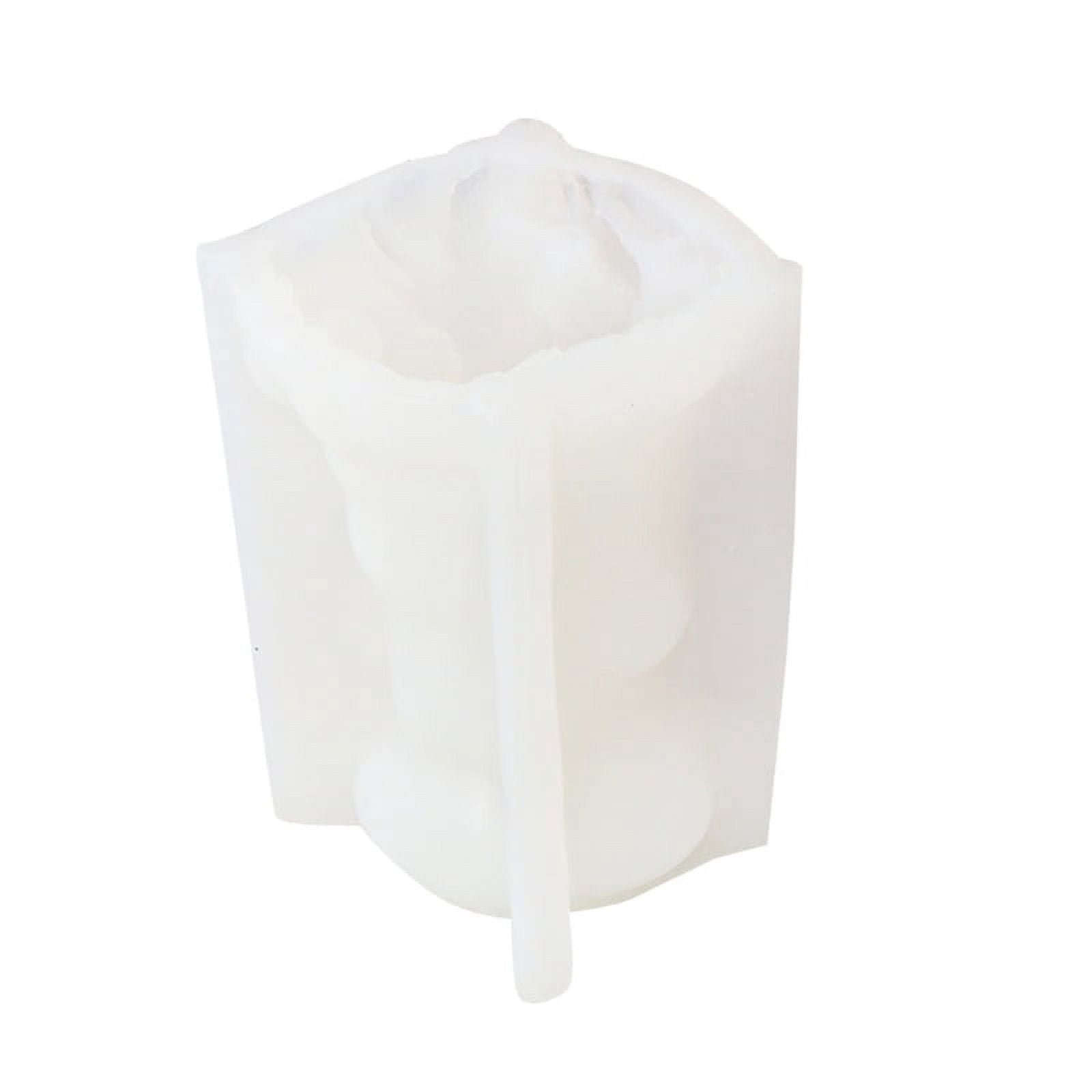 Zecic Handmade Tree Stump Mother Child Bear Candle Mold Soft Silicone DIY Resin Mould