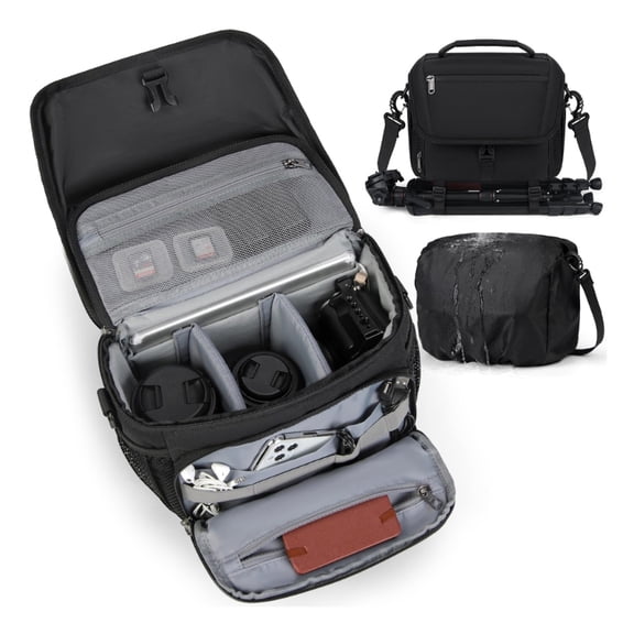 Zecic Heavy Duty DSLR Crossbody Case Padded Protections Anti Theft Pockets Easy Access