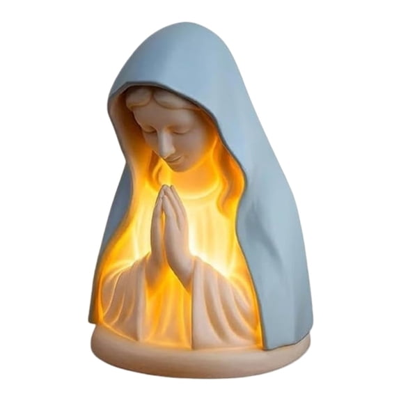 Zecic LED Devotional Table Lamp,Virgin Marys Prayer Night Light,Religious Statue Lamp