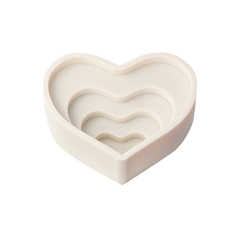 Zecic Love Heart Shape Candle Resin Moulds Heart Silicone Candle Molds DIY Soap Fondant Cake Valentines Day Decorating Tool