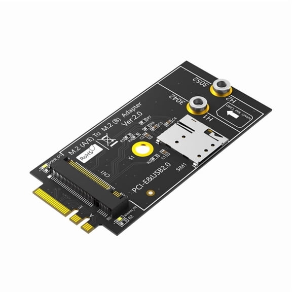 Zecic M.2 Key B to M.2 Key A+E Adapter with Card Slot for 3G/4G/5G Module Support 3042/3052 Type Key B M.2 Wifi Card Converters