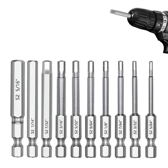 Zecic Magnetic Screwdriver Bits Set,10PCS 60mm S2Steel Screwdriver Bits 10PCS Set
