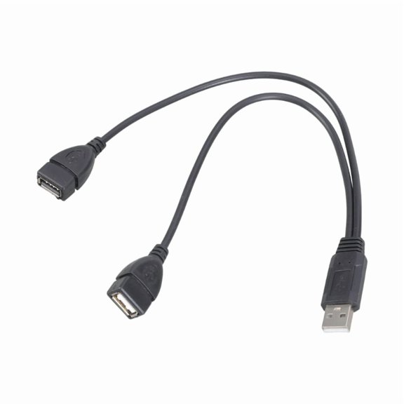 Zecic Male USB to Double USB Female Y Splitter Cable Adapter Cord 480Mbps Data Speed