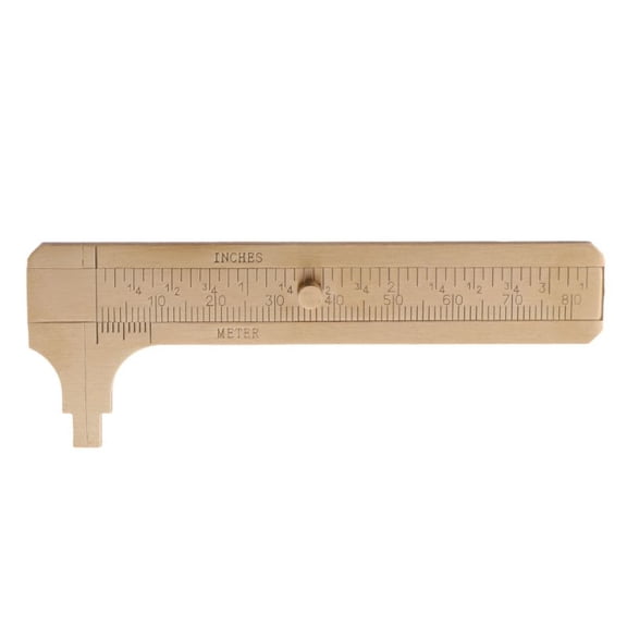 Zecic Mini Brass Sliding Gauge Vernier Caliper 80mm 3.25inch Pocket Ruler Double Scale