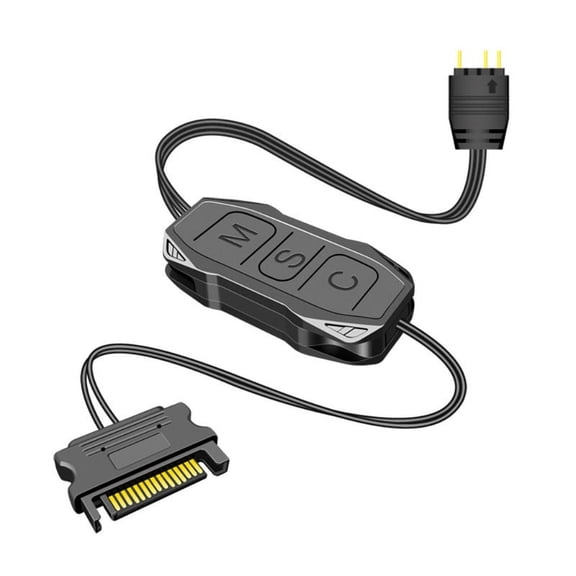 Zecic Mini RGB ARGB to SATA Controller for Chassis Fan LED Light Desktop Computer for