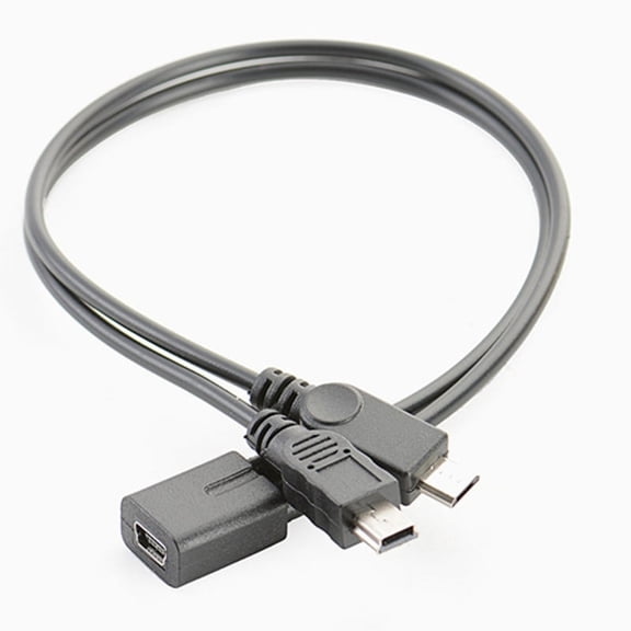 Zecic Mini USB Splitter Cable Mini 5p Female to Mini 5p Male+micro Male Charger Cord Converter Charging Cord Accessories