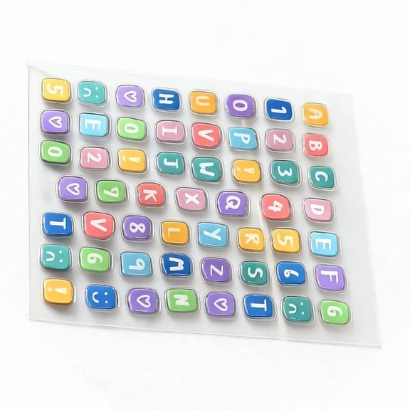 Zecic Multicolor Computer Keyboard Stickers Durability Adhesive Easy Apply 26 letters