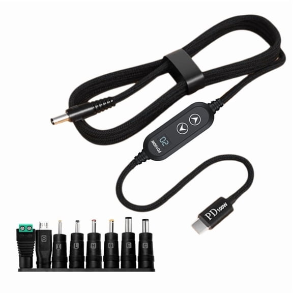 Zecic Multiple Power USB Type C To DC5.5 100W Fast Data Transfer Braided Line 5V-20V