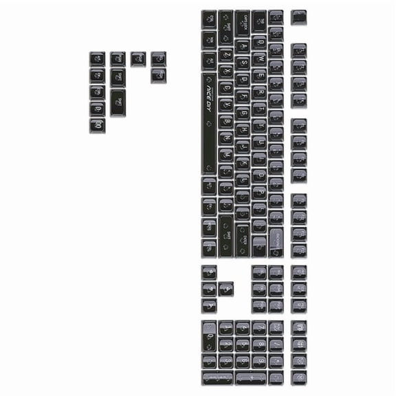 Zecic Only Keycap, Backlit Crystal Translucents Keycap 132Pcs MDA Profile Thicken Keycaps for 61/62/68/71/81/84/87