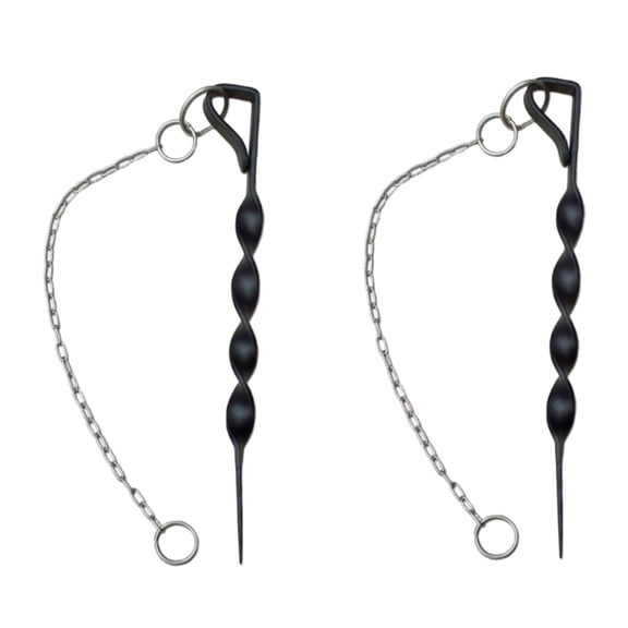 Zecic Pack of 2 Iron Rain Chain Ground Anchors Helical Stake Design Outdoor Decoration