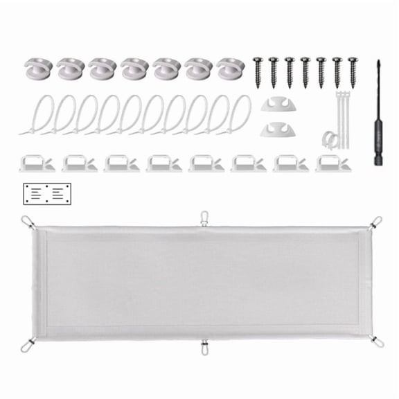 Zecic Polyester Fiber Networks Pocket Sturdy Storage Mesh for Desk Cable Organization