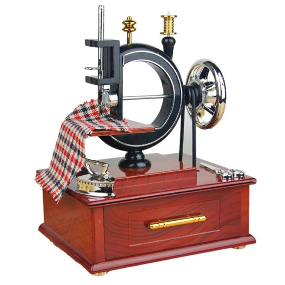 Zecic Portable Sewing Machine Retro Sewing Machine Gift Music Boxes Creative Birthday