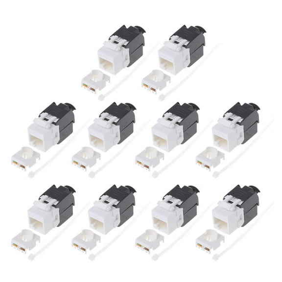 Zecic RJ45 CAT6 1000Mb Ethernet Network Connector Keystone Jack Module Tool Free Keystone Jacks 10PCS/Set