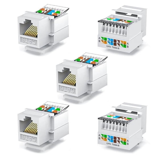Zecic RJ45 Coupler Shielded Inline Adapter 5 Pack, Ethernet Cable Extender, Ethernet Coupler Connector for CAT6 Cable