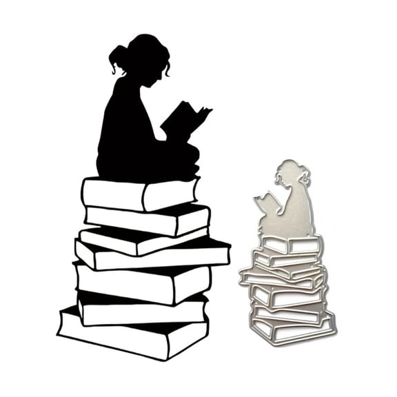 Zecic Reading Book Metal Cutting Dies Scrapbooking Stencil Die Cuts Card Embossing DIY