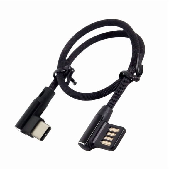 Zecic Short USB 2.0 Type C Angled Charger Cable Flexible Design For Phones Tablets Fast Charging and Data Transmission