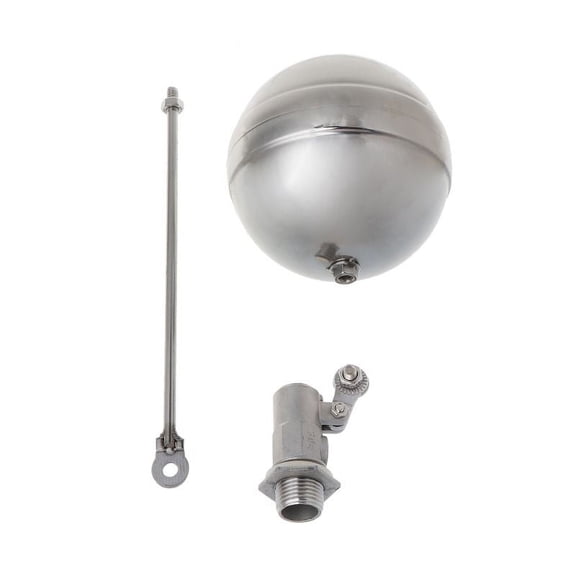Zecic Stainless Steel Floating Ball Float Valves DN15 Male Thread Adjustable Water Float Ball for Valve Sensor Durable & Rustp