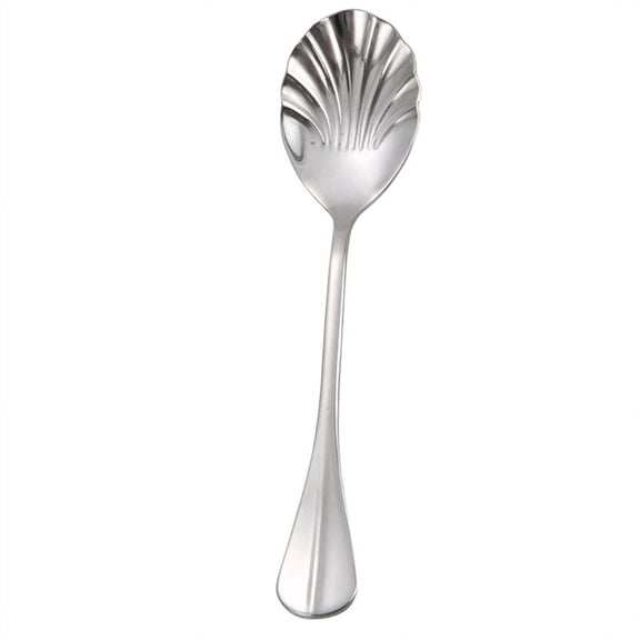 Zecic Stainless Steel Shells Spoon Long Handle Dessert Scoops for Restaurant Ice Cream Kitchen Dessert Spoon Mixing Serving