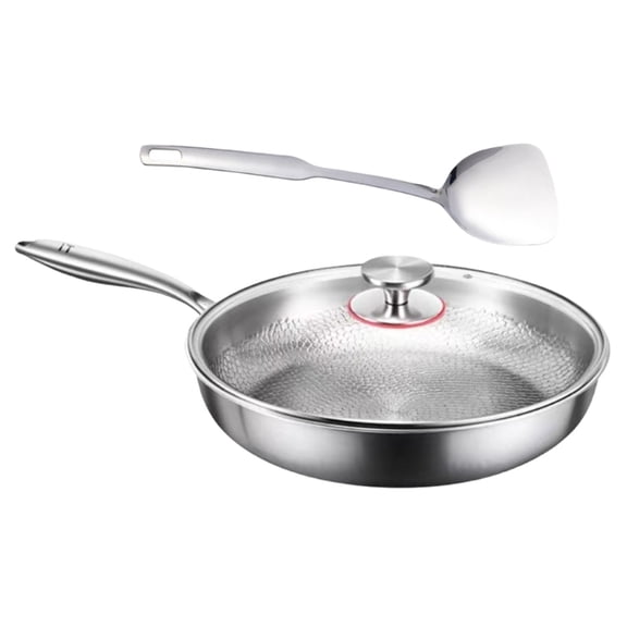 Zecic Titaniums Cooking Frying Pan Set With Utensils Glass Cover and Spatula Scratch Resistant Kitchen Nonstick Cookware