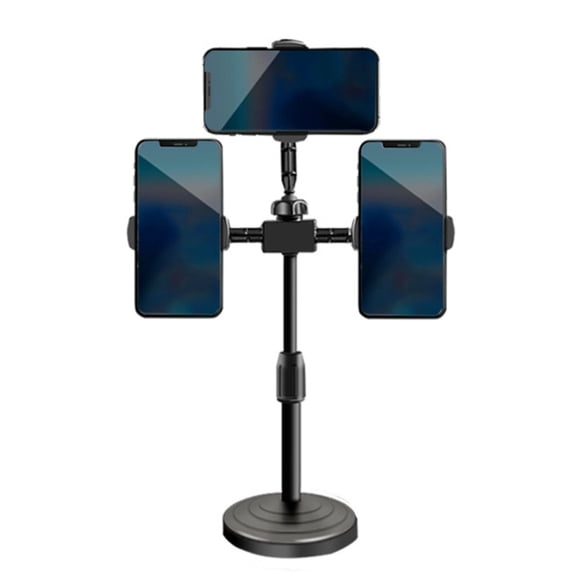 Zecic Triple Phone Holder Adjustable Phone Stand Desktop Mount For Live Streaming