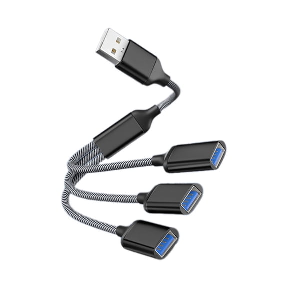 Zecic USB to USB 2.0 Adapter OTG Charger Cable 3 in 1 USB 2.0 Splitter Fast Charging with USB 2.0 Connectors for Tablet Phone