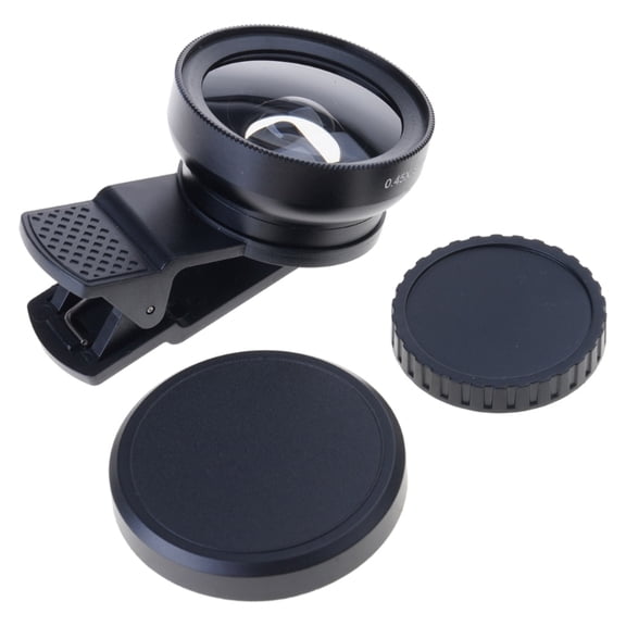 Zecic Universal Clip On 0.45x Very Wide Angle & Macro Lens Adjustable Phone Camera Lens for Smartphones Optical Glass
