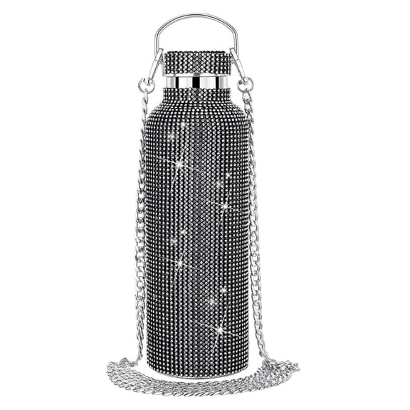 Zecic Water Bottle Glitter Water Bottles Refillable Water Bottles for Women Water Bottle Bling Rhinestone Vacuum Flask Glitter Bottles Gift
