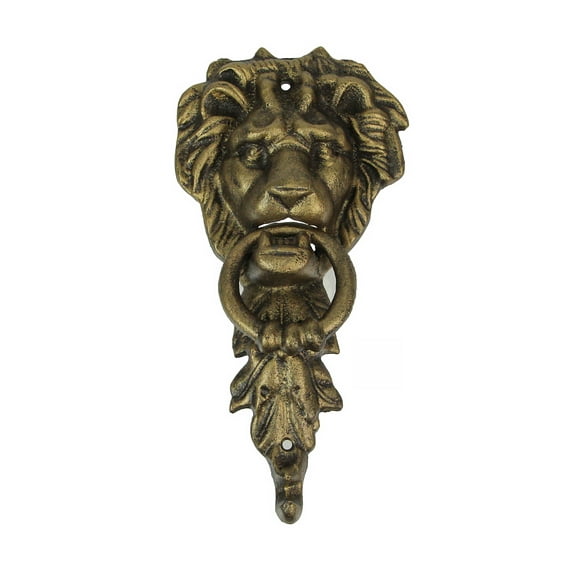 Zeckos 10 inch Bronze Cast Iron Lion Door Knocker