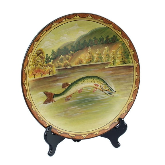 Zeckos 12 1/2 inch Diameter Fish Decorative Plate
