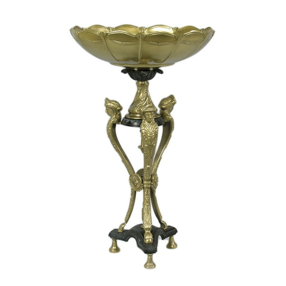 Zeckos 21 inch Tall Brass Three Leg Compote