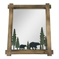 thumbnail image 1 of Zeckos 26 inch Painted Black Bears Wood And Metal Wall Mirror Forest Bathroom Decor, 1 of 8