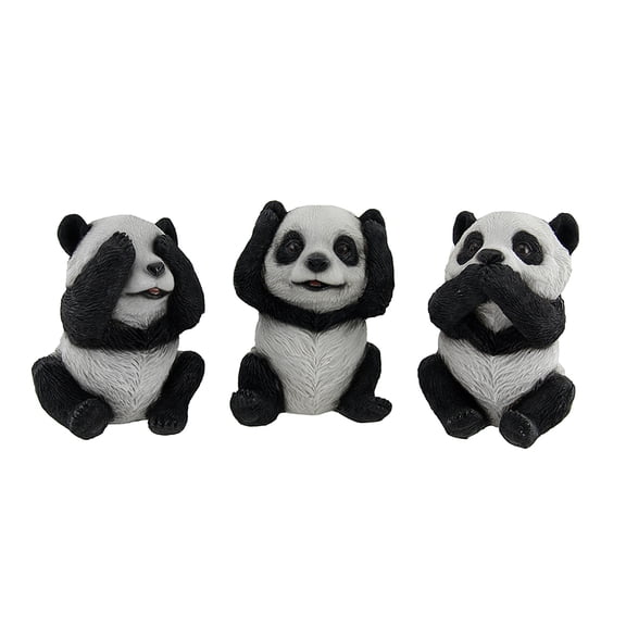 Zeckos 3 Piece See Hear Speak No Evil Sitting Baby Panda Bear Set