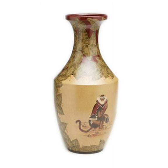 Zeckos 7 inch Tall Hand Painted Monkey Vase