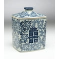 thumbnail image 1 of Zeckos AA Importing 59755 Antiqued Pale Green And Blue Square Jar With Lid, 1 of 3