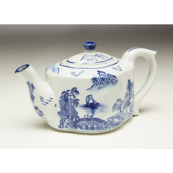 Zeckos AA Importing 59803 Blue And White Tea Pot