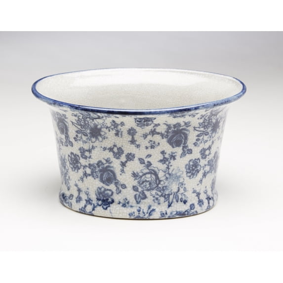 Zeckos AA Importing 59845 Blue And White Planter