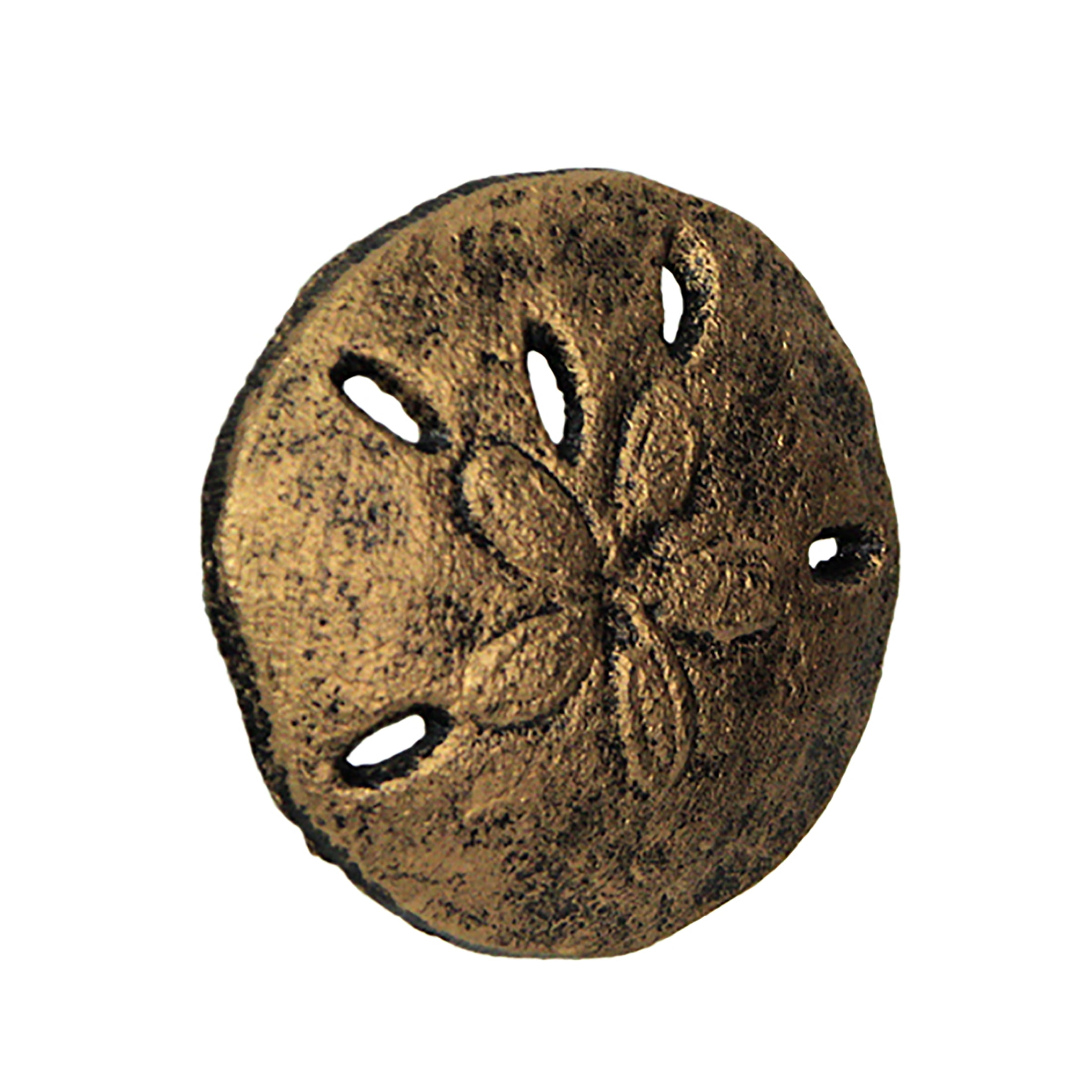 Antique Gold Sand Dollar Cast Iron Drawer Pulls, 6-Piece Set
