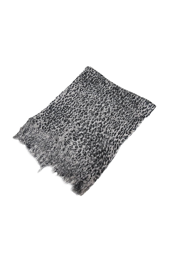 Black And Gray Metallic Leopard Print Adult Lightweight Poncho - One Size
