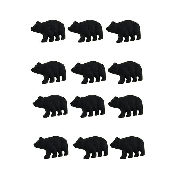 Zeckos Black Cast Iron Forest Bear Drawer Pull Cabinet Knob Set of 12