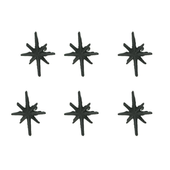 Zeckos Black Finish Cast Iron Starburst Cabinet Drawer Pulls Set of 6