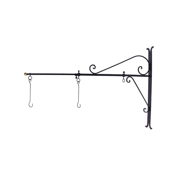 Zeckos Black Powder Coated Adjustable Metal Wall Mount Hanging Scroll Bracket