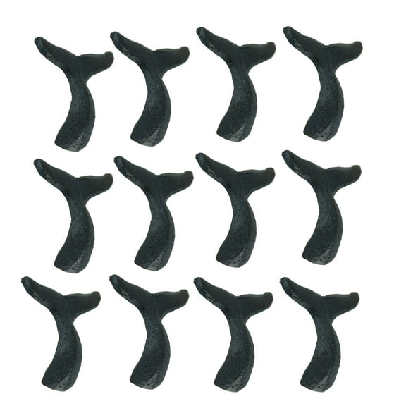 Zeckos Blue Cast Iron Whale Tail Drawer Pulls Cabinet Knobs Set of 12