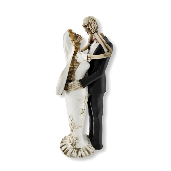 Zeckos Bride and Groom Skeletons Wedding Statue Cake Topper