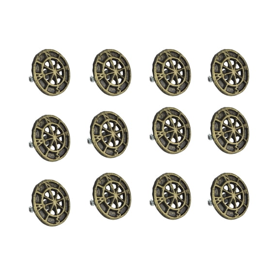 Zeckos Bronze Cast Iron Nautical Compass Rose Drawer Pull Set of 12