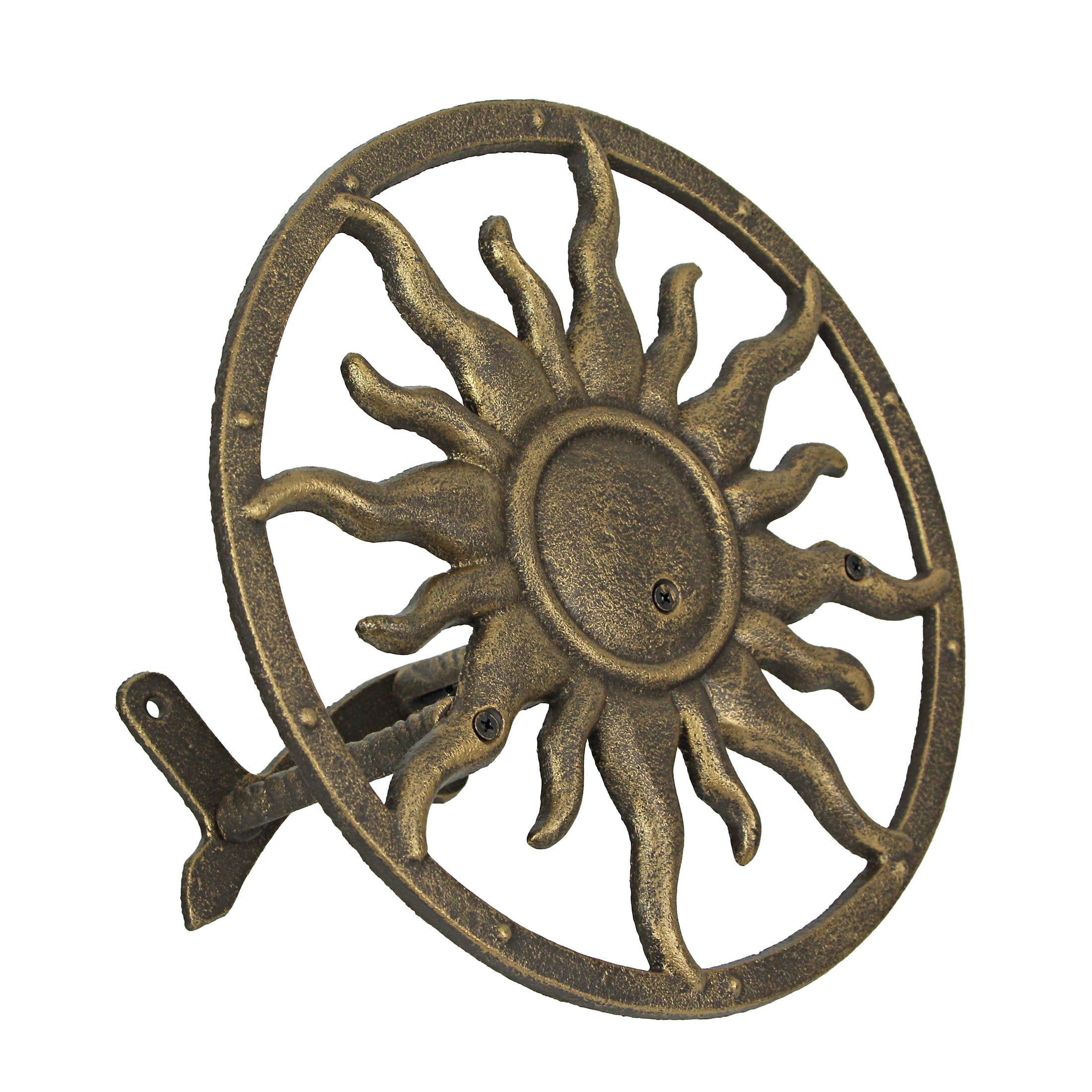 Bronze Cast Iron Sun Wall Mounted Garden Hose Holder