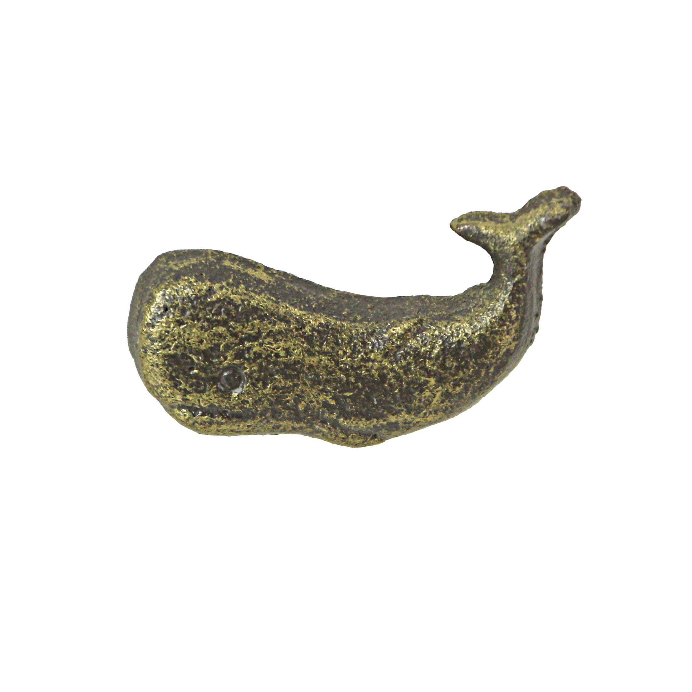 Zeckos Bronze Cast Iron Whale Drawer Pull Cabinet Knob Set of 6