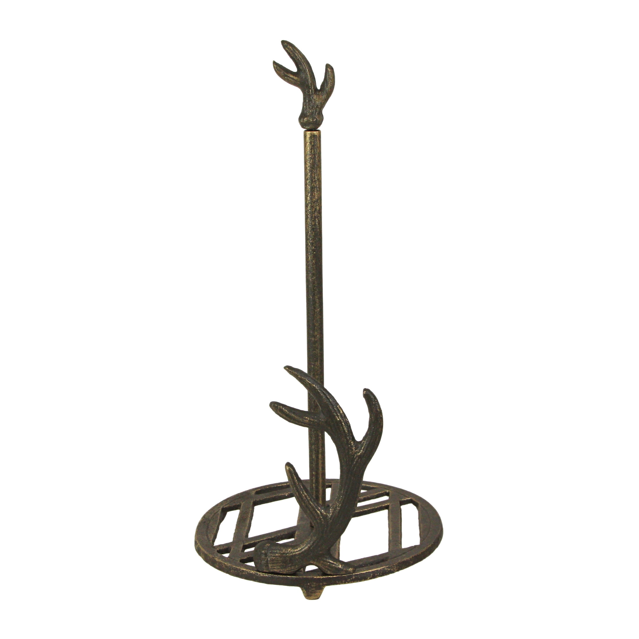 Rustic Bronze Cast Iron Deer Antler Paper Towel Holder